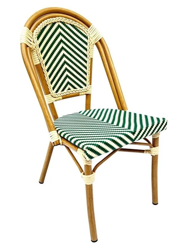 French Bistro Armless Textiline Patio Dining Chair by Chivari, 2 Pack - Picture 18 of 19
