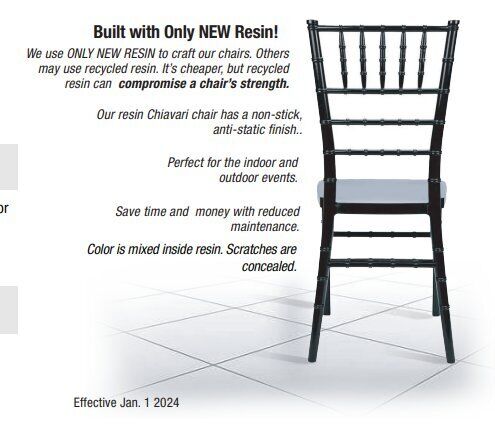 ToughResin Mono-Frame Chiavari Chair, 20 Chair Bundle, Fully Assembled - Picture 10 of 47