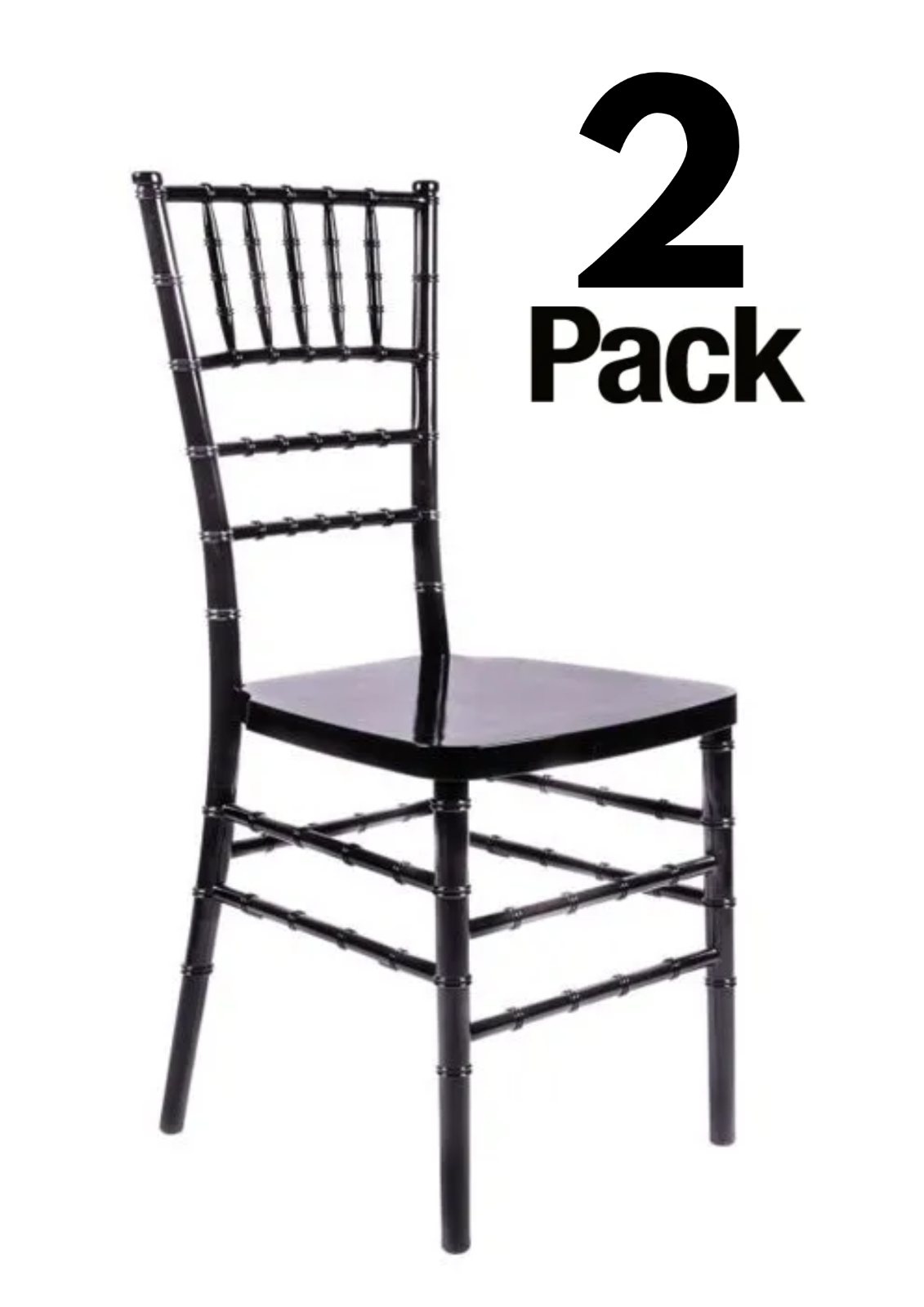 Resin “Steel Skeleton” Chiavari Chair, 2 Chair Bundle, Fully Assembled