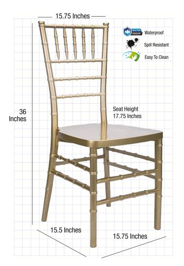 ToughResin Mono-Frame Chiavari Chair, 20 Chair Bundle, Fully Assembled - Picture 14 of 47