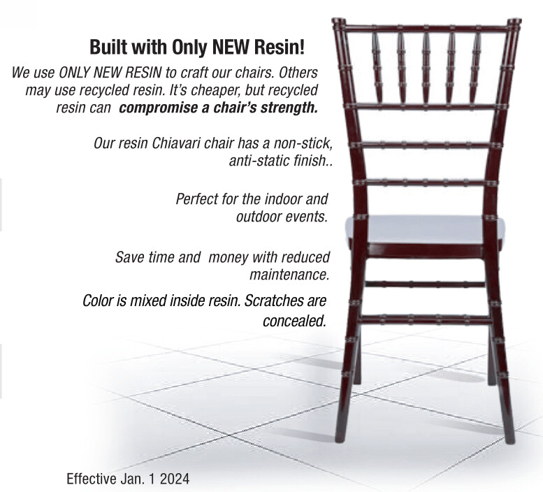 ToughResin Mono-Frame Chiavari Chair, 20 Chair Bundle, Fully Assembled - Picture 24 of 47