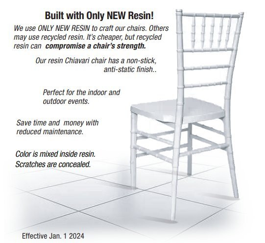 ToughResin Mono-Frame Chiavari Chair, 20 Chair Bundle, Fully Assembled - Picture 46 of 47