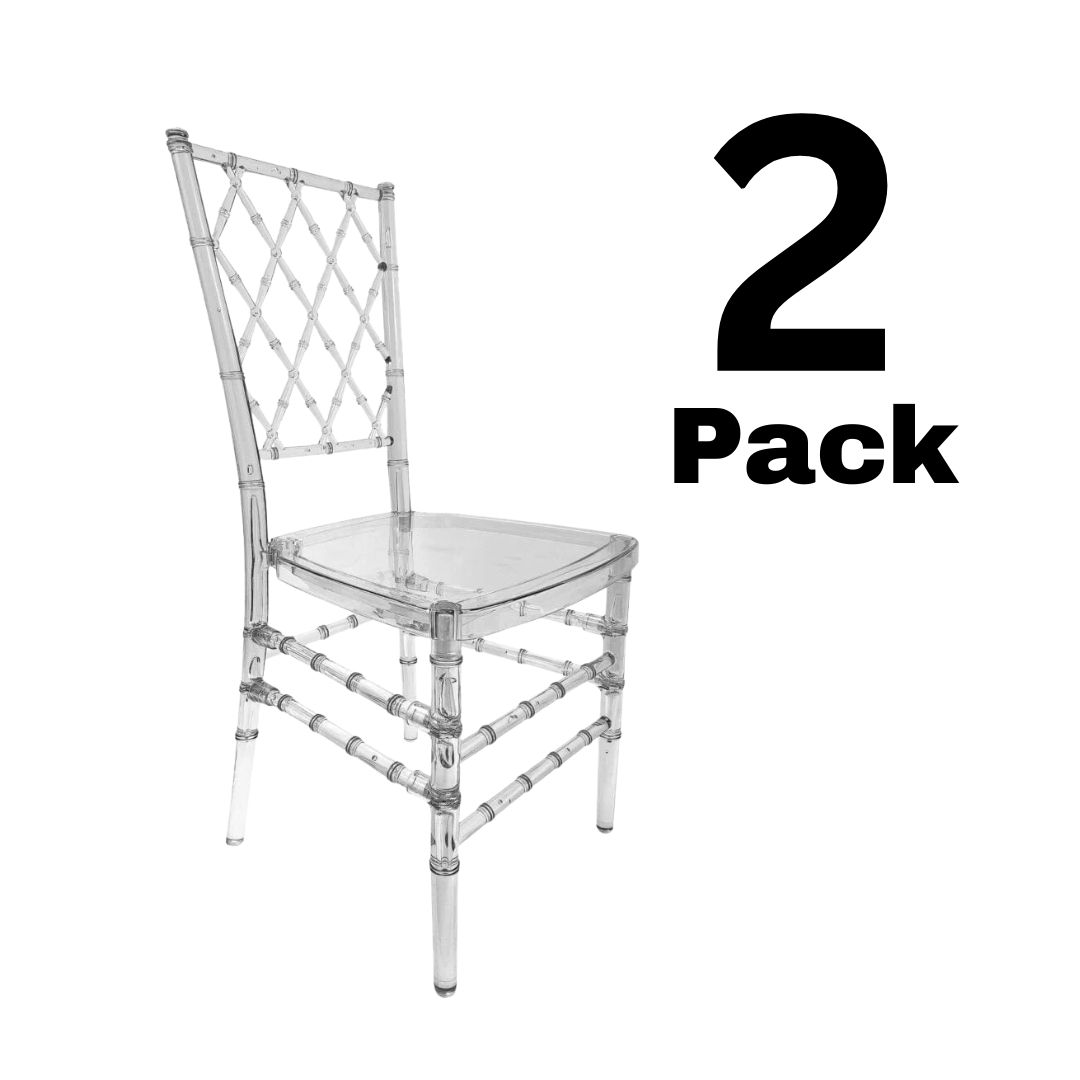 Clear Resin ProClear Lattice Back Chair Qty 2 by Chivari