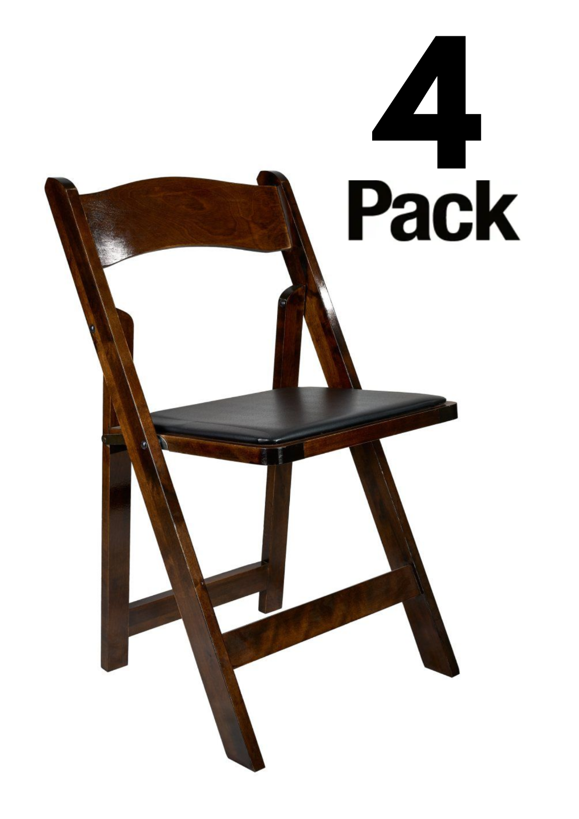 Wood Folding Chair with Cushion by Chivari, 4 Chair Bundle by Chivari - Picture 4 of 18