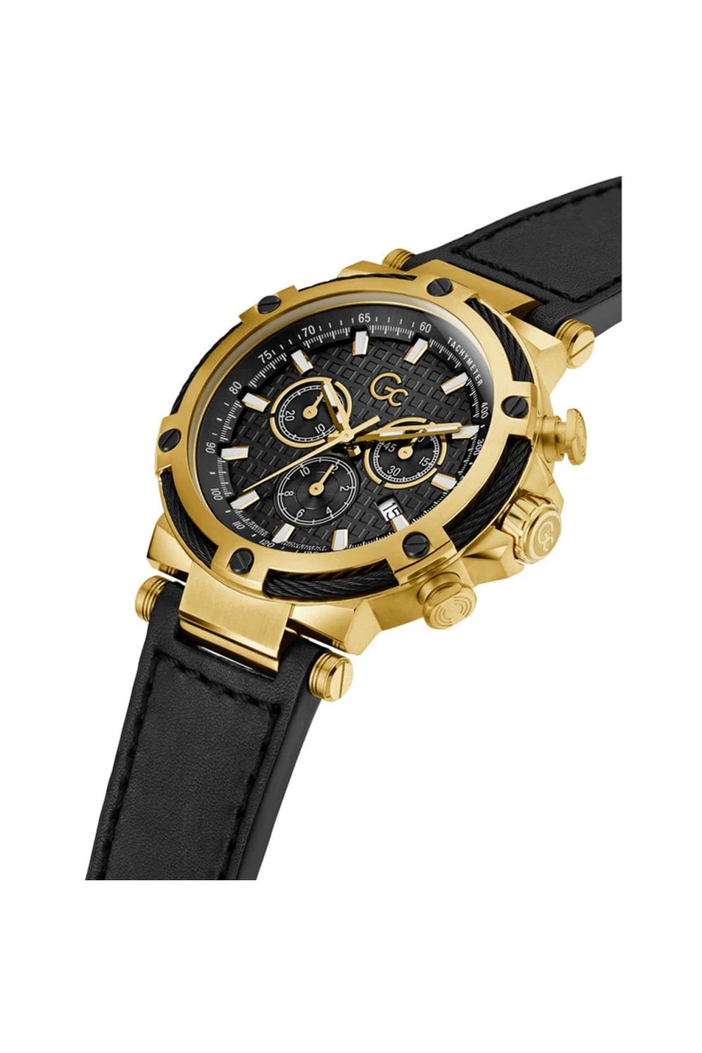 GC Gents UrbanCode Black Leather Strap 44mm Dress Watch Y54007G2MF