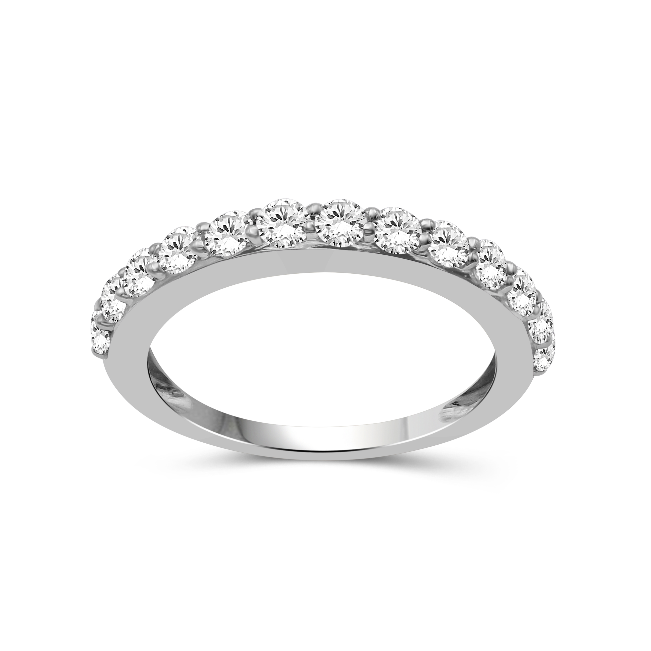 Diamonair 2.00 Round cut Lab Grown Diamond (F/VS+) 14K Gold 13 Stone Ring