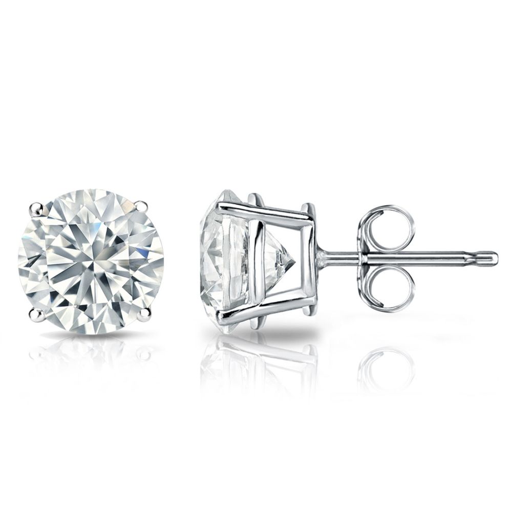 Round Cut White Cubic Zirconia Heart Hoop Earrings in 925 Sterling Silver
