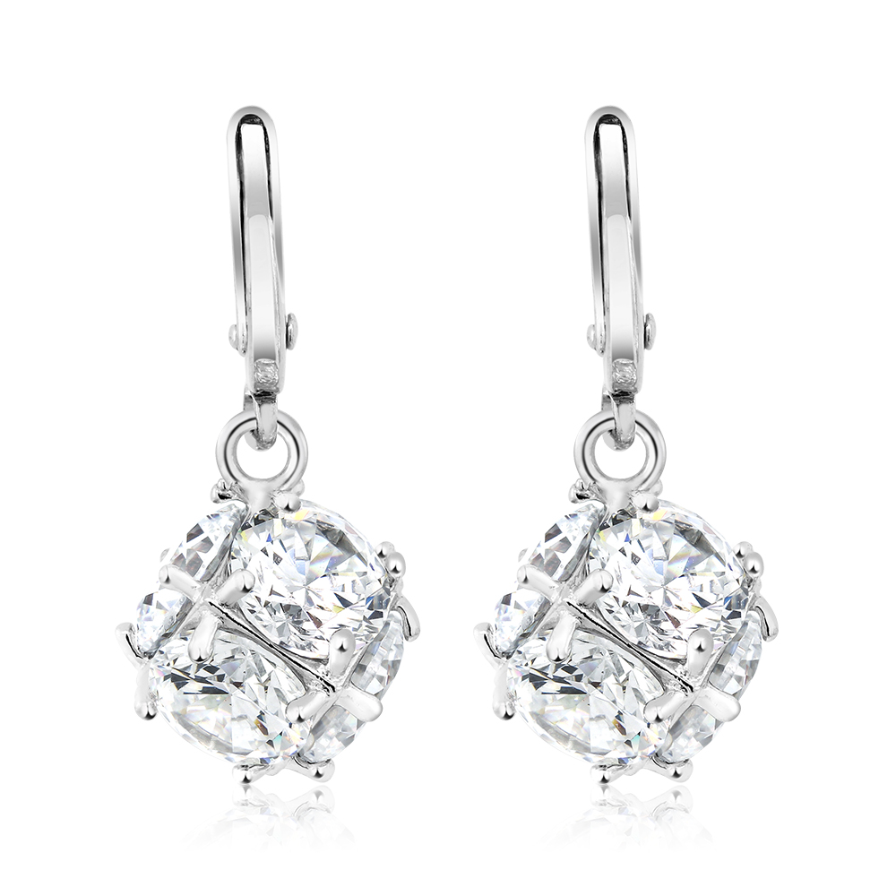 Stunning 18.00 Ct Round Brilliant Cubic Zirconia CZ Dice Shape Dangle