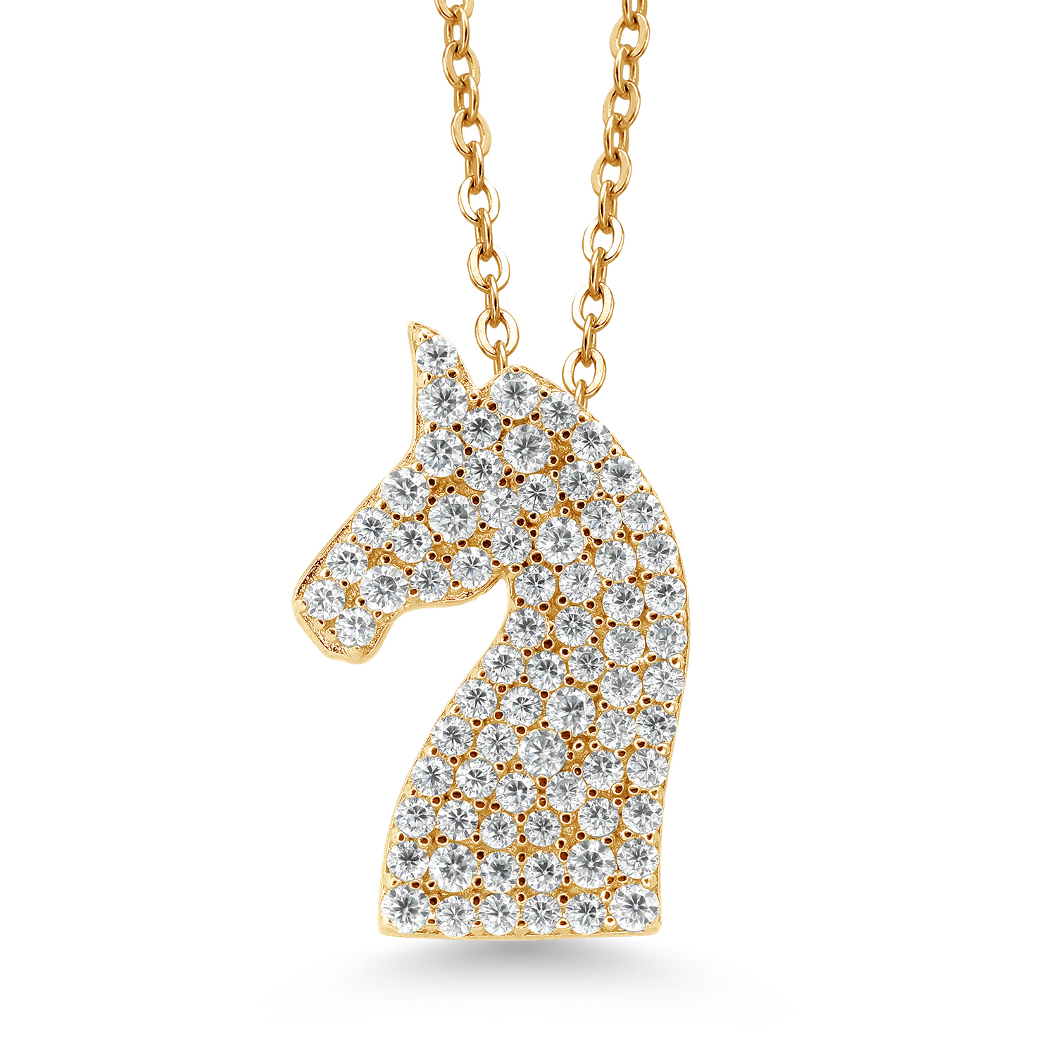 Unicorn Horse Animal Moissanite Pendant Necklace For Women By