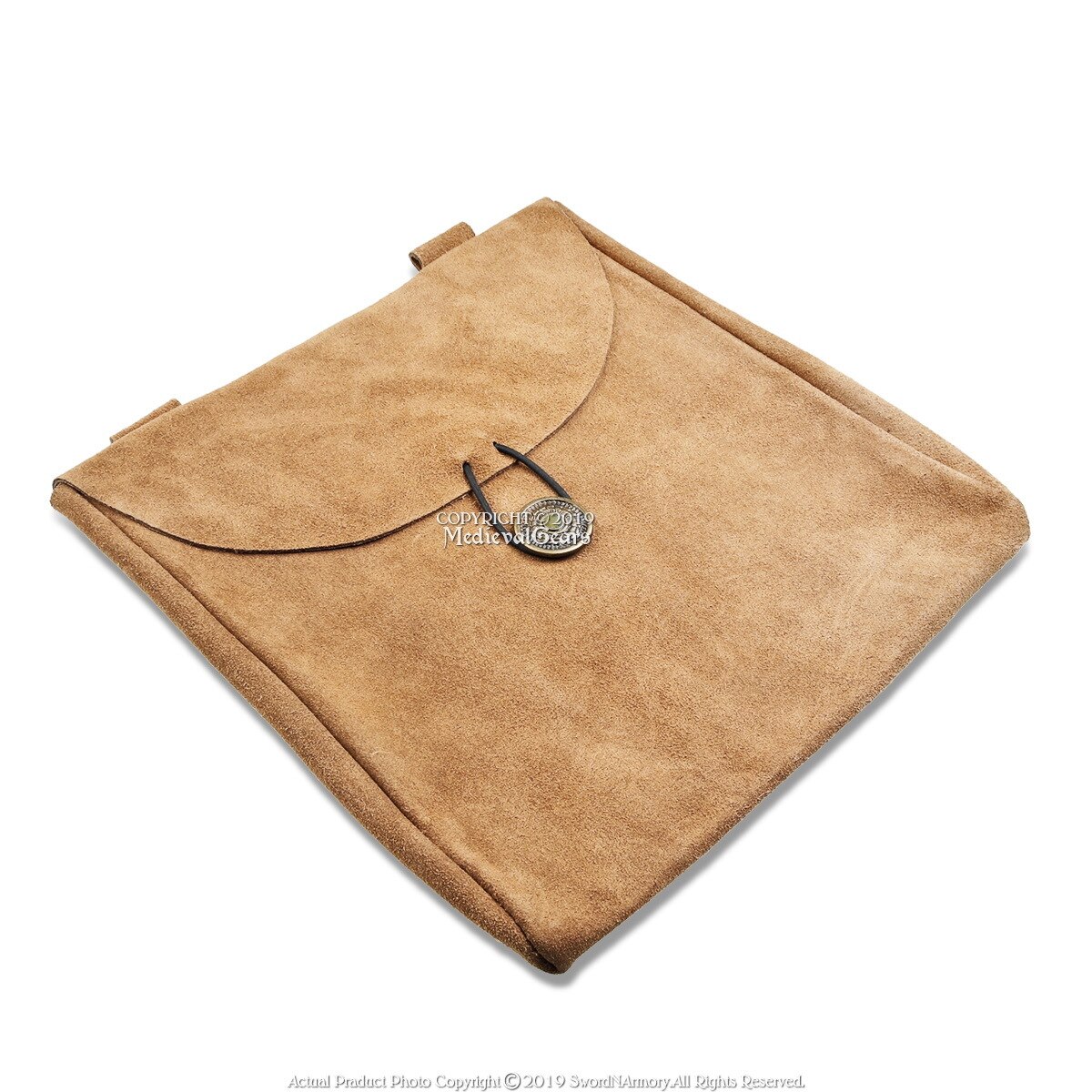 Medieval Renaissance Pirate Fair Costume Suede Leather Pouch Satchel Bag LARP - Picture 13 of 16