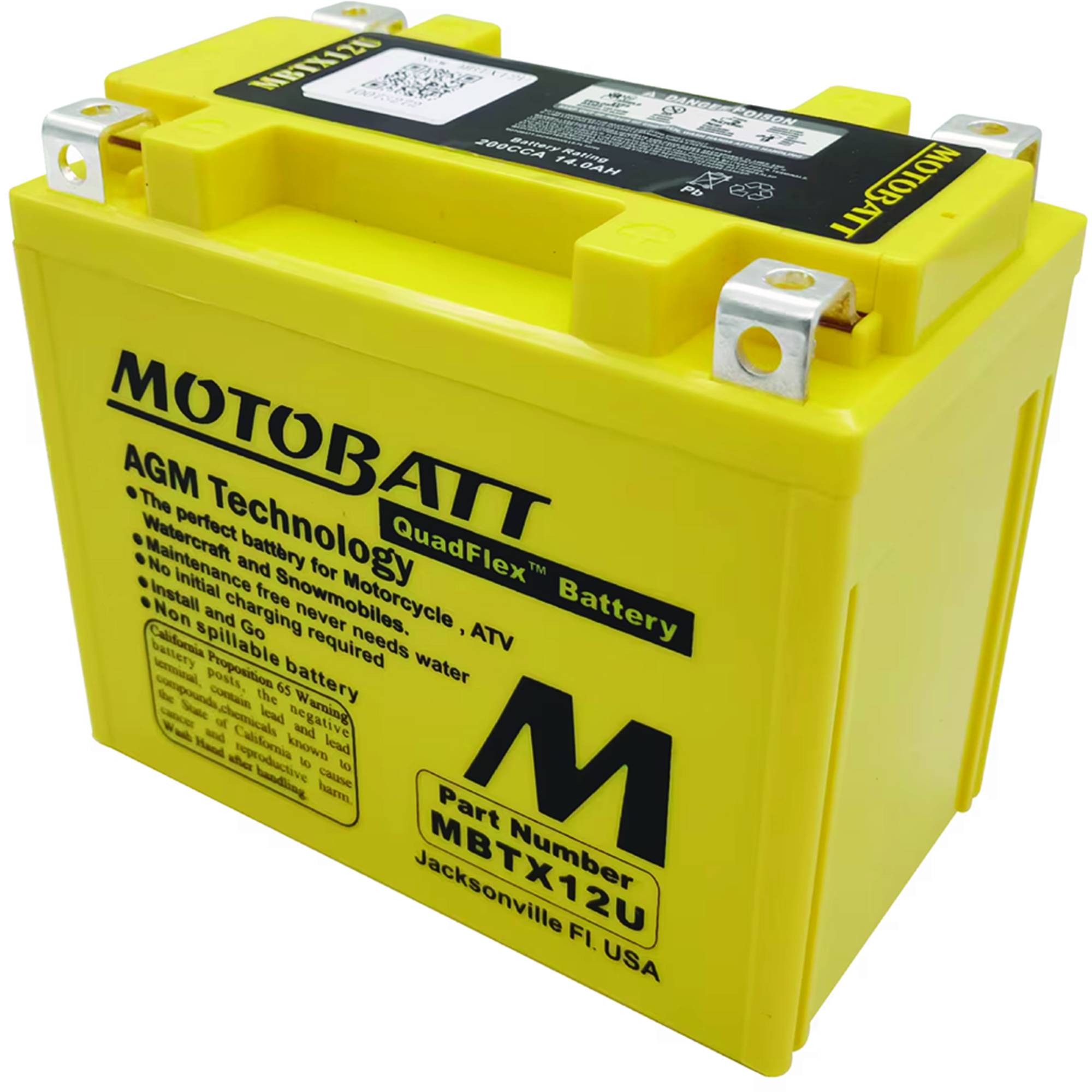 Motobatt Battery For Kawasaki ZX900-B Ninia (ZX-9R) 900cc 94