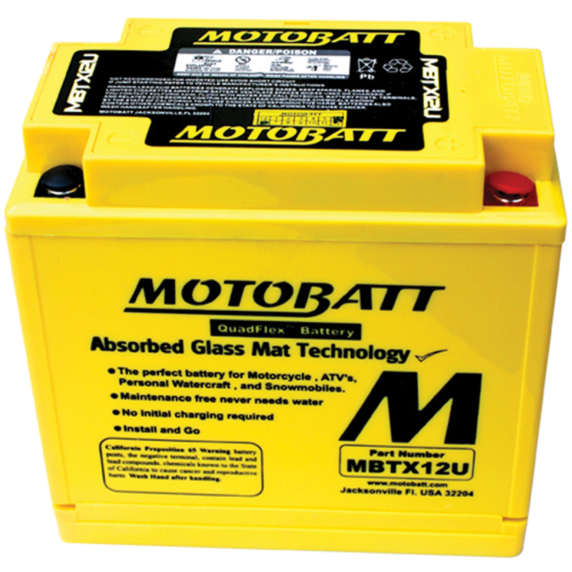  Motobatt Battery For Kawasaki ZX750-P Ninja ZX-7R 750cc 96