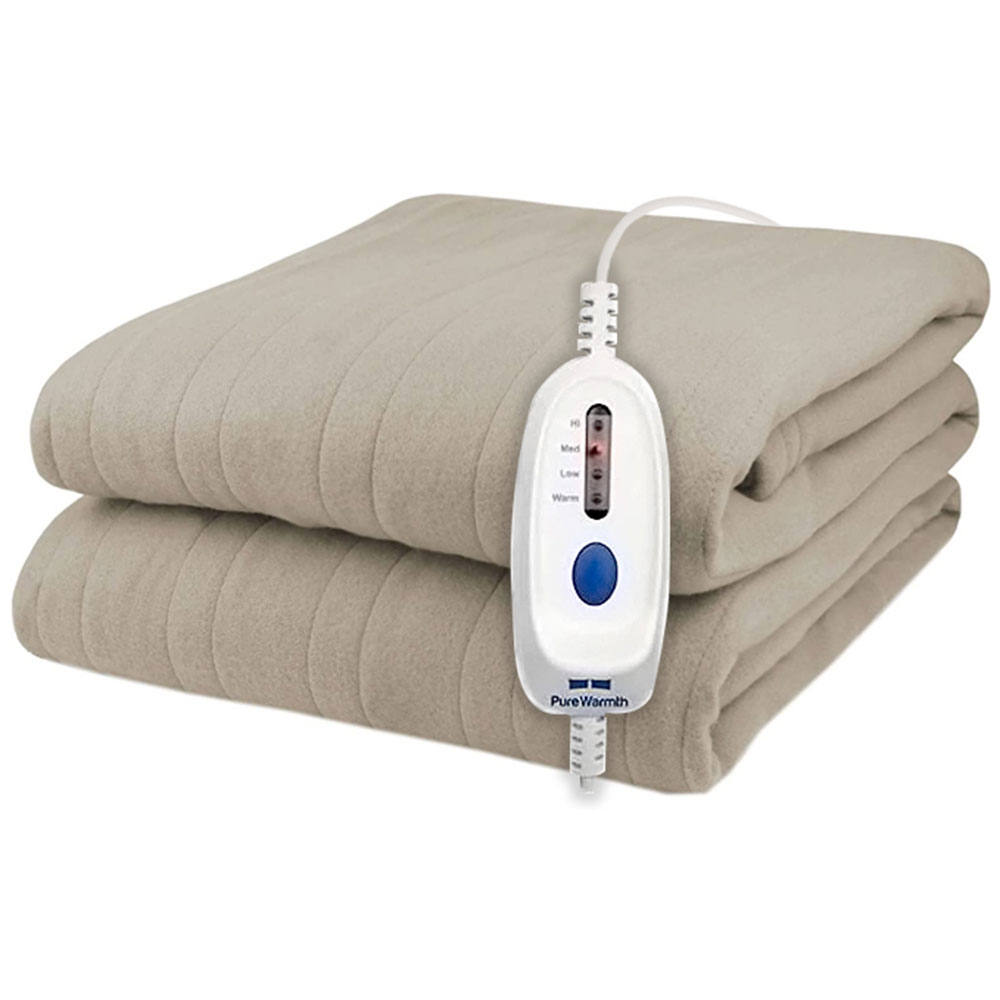 Pure Warmth Solid Flannel Electric Heated Warming Blanket | eBay