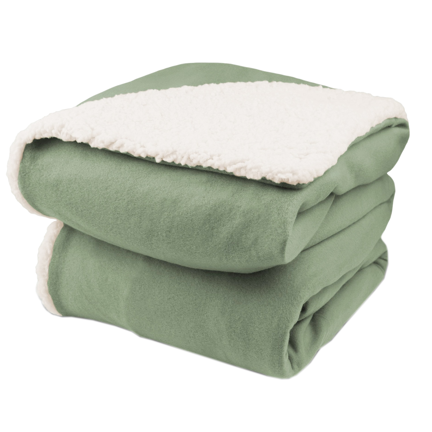 Biddeford Analog Comfort Knit Electric Heated Throw Blanket with Natural Sherpa