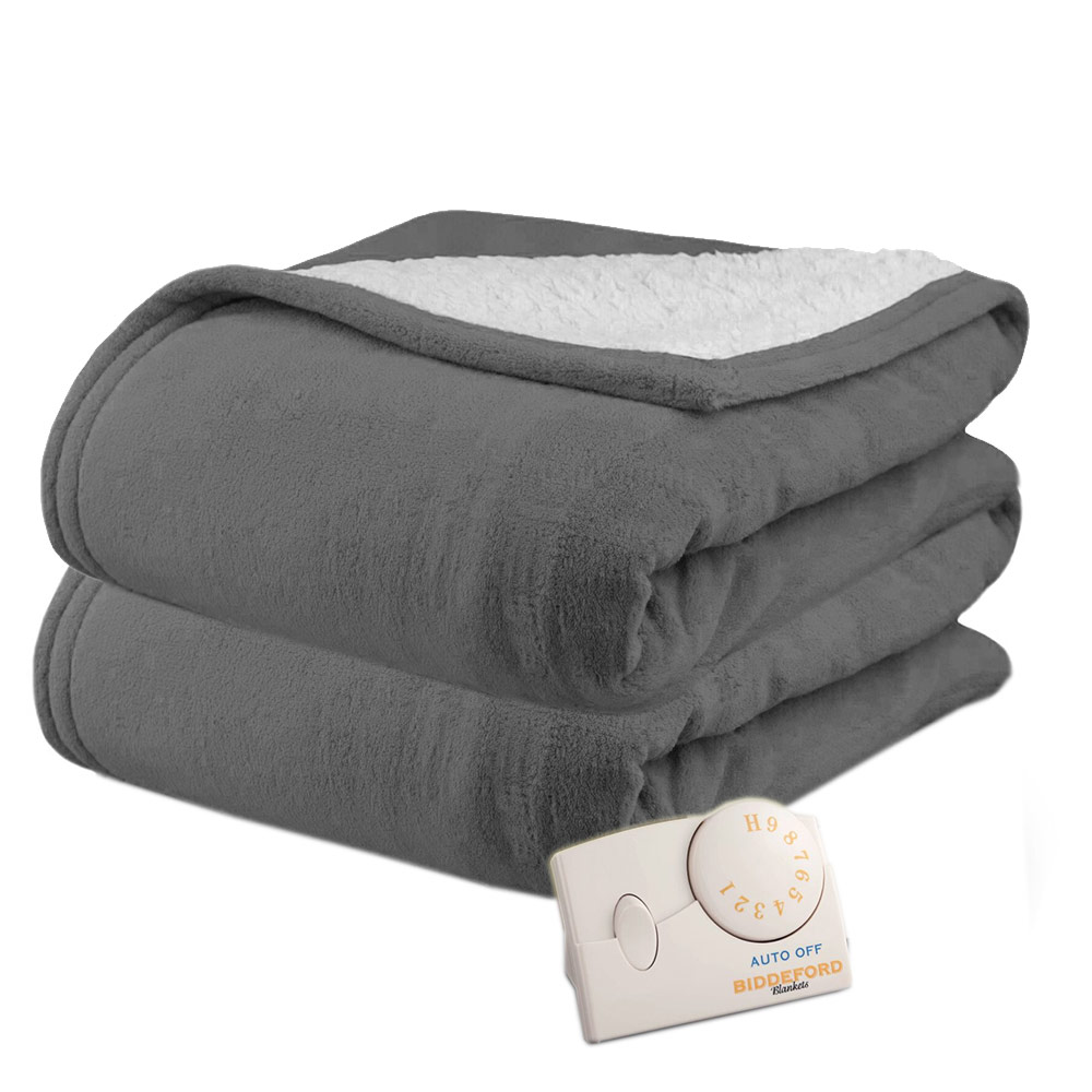 Biddeford MicroPlush Sherpa Analog Electric Heated Blanket