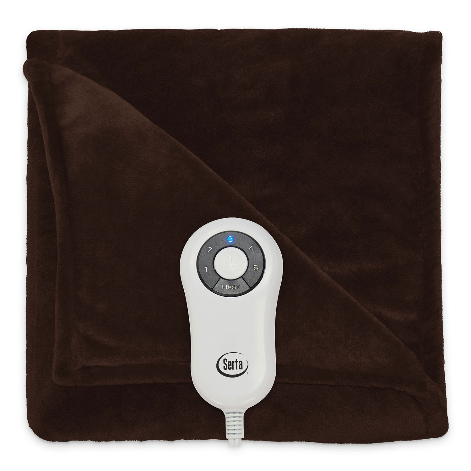 Serta Silky Plush Electric Heated Warming Throw Blanket Digital
