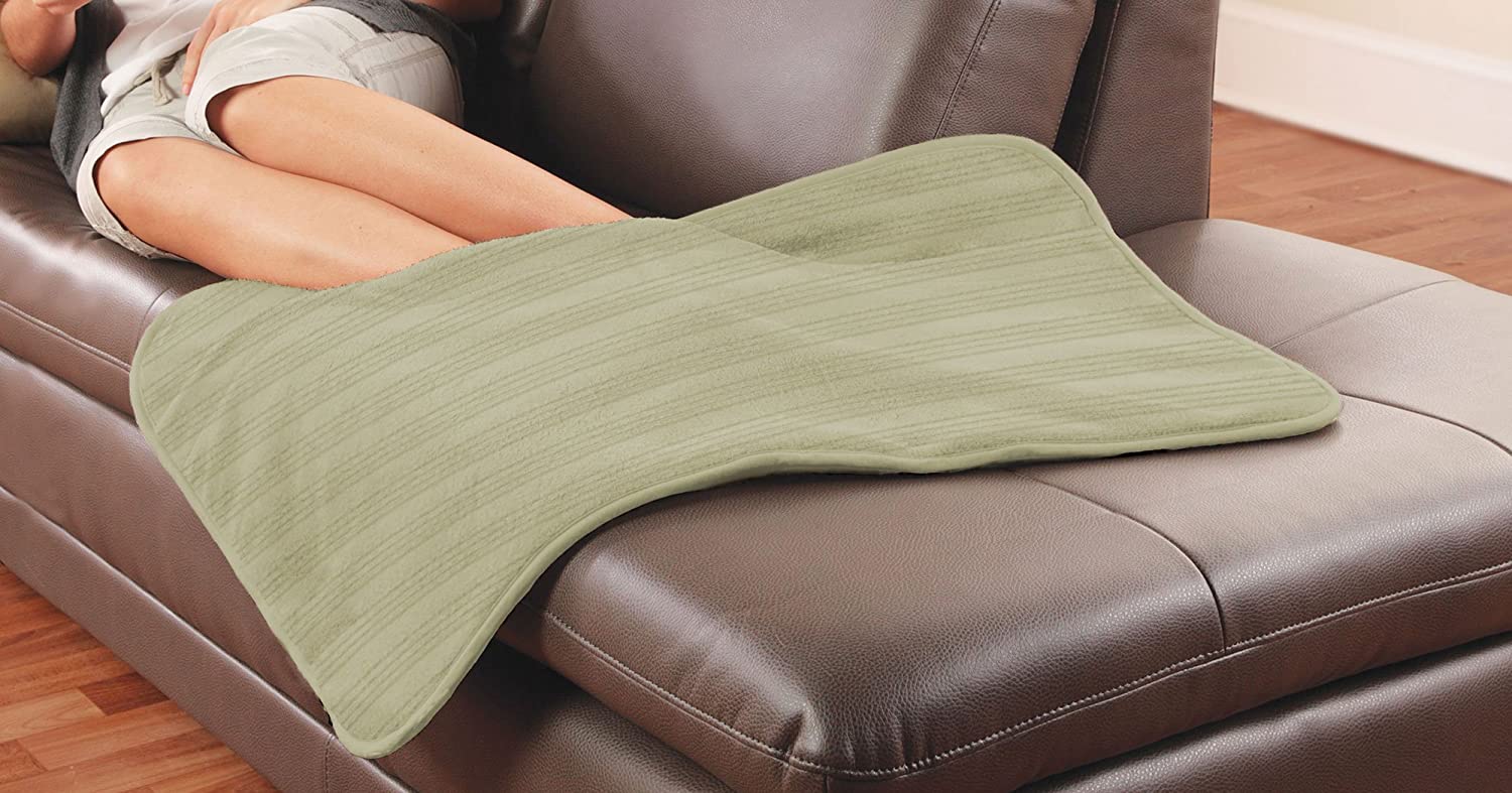 Serta Ultra Soft Triple Ribbed Plush Electric Heated Foot Warming Pad