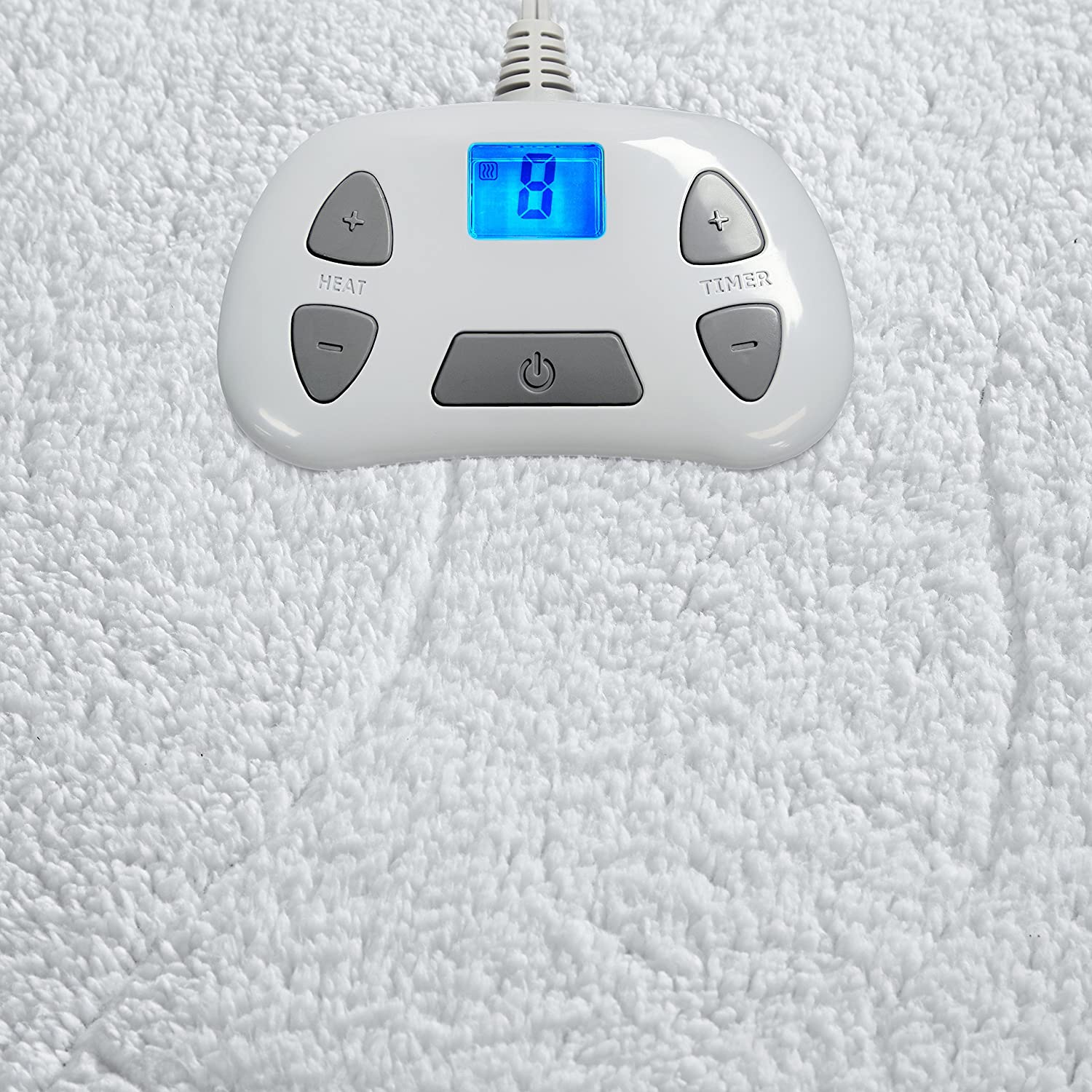 Serta Sherpa Electric Heated Warming Mattress Pad Queen White eBay