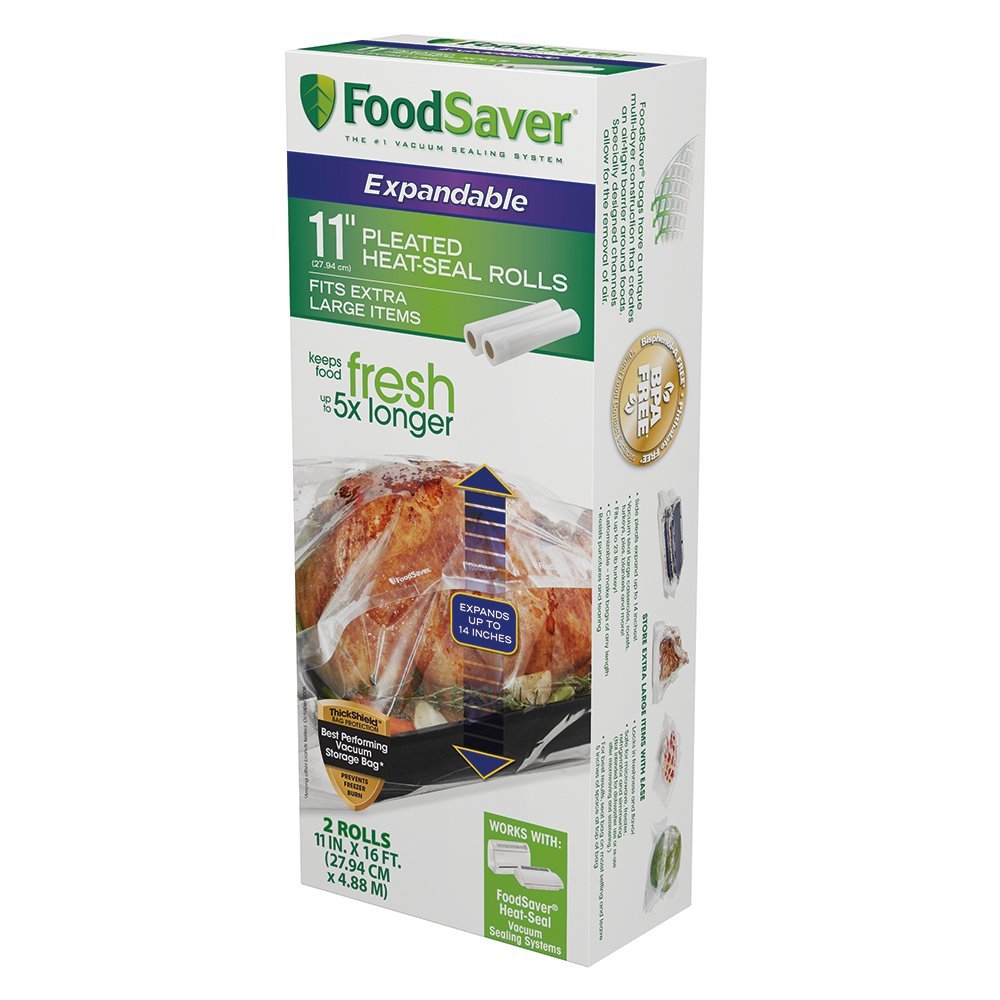FoodSaver FSFSBFEX626 11" Expandable Heat Seal Rolls 2 Pack eBay