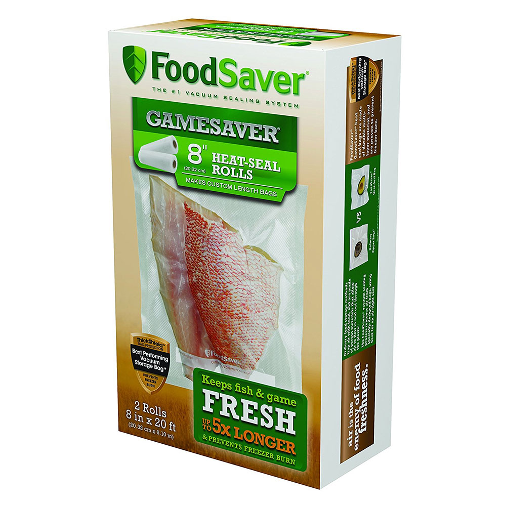 FoodSaver FSGSBF0526P00 GameSaver 2Pack 8" x 20' Long HeatSeal Rolls