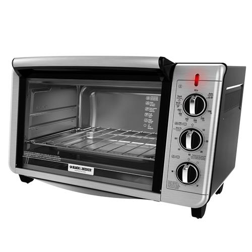 Black+Decker TO3230SBD 6-Slice Convection Toaster Oven, Black