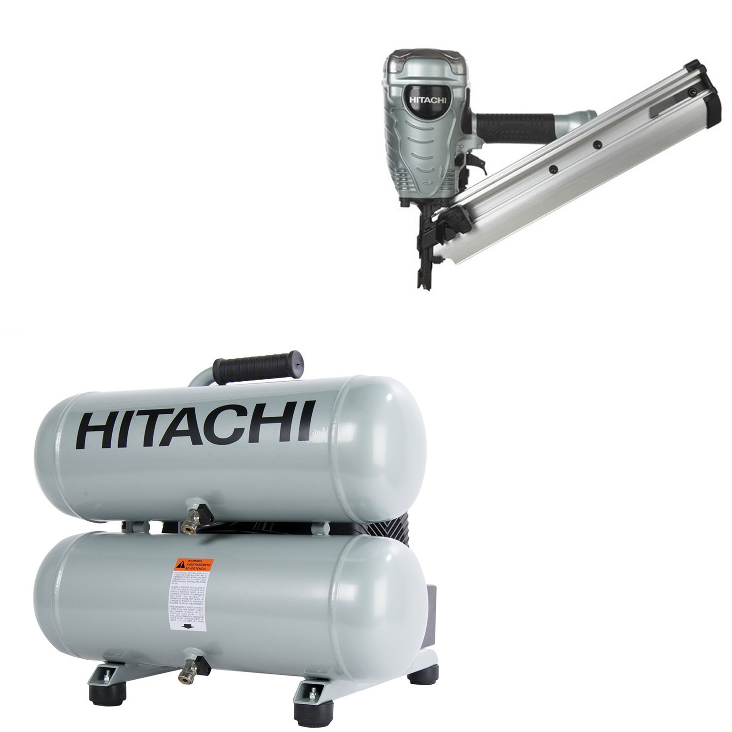 HITACHI EC99S 4 Gal. Portable Electric Air Compressor & NR90ADP Framing