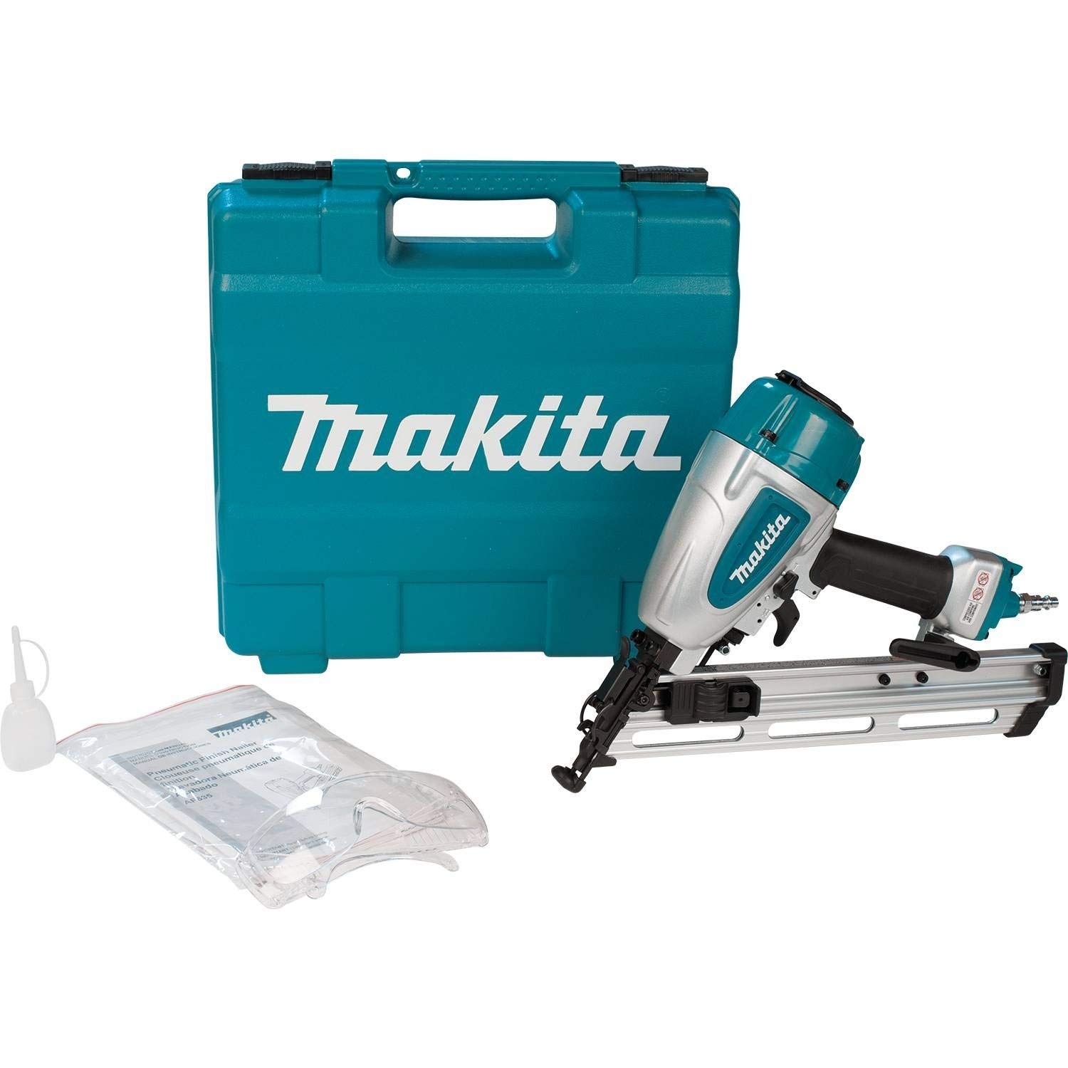 Makita AF635 15ga 2-1//2-Inch Powerful Pneumatic Lock-Out Angled Finish Nailer