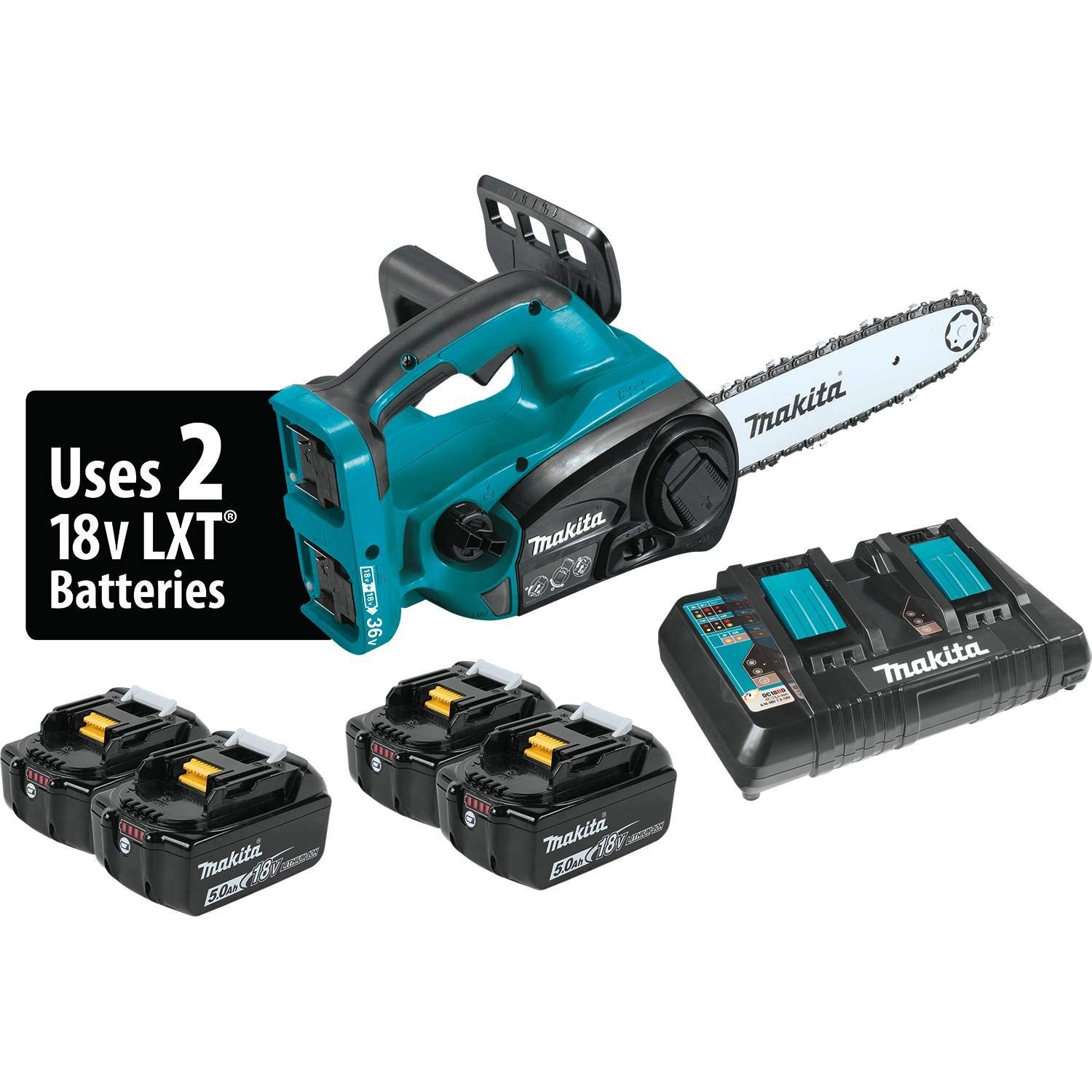 MAKITA XCU02PT1 18V X2 (36V) LXT LiIon Cordless 12in Chain Saw w/ 4