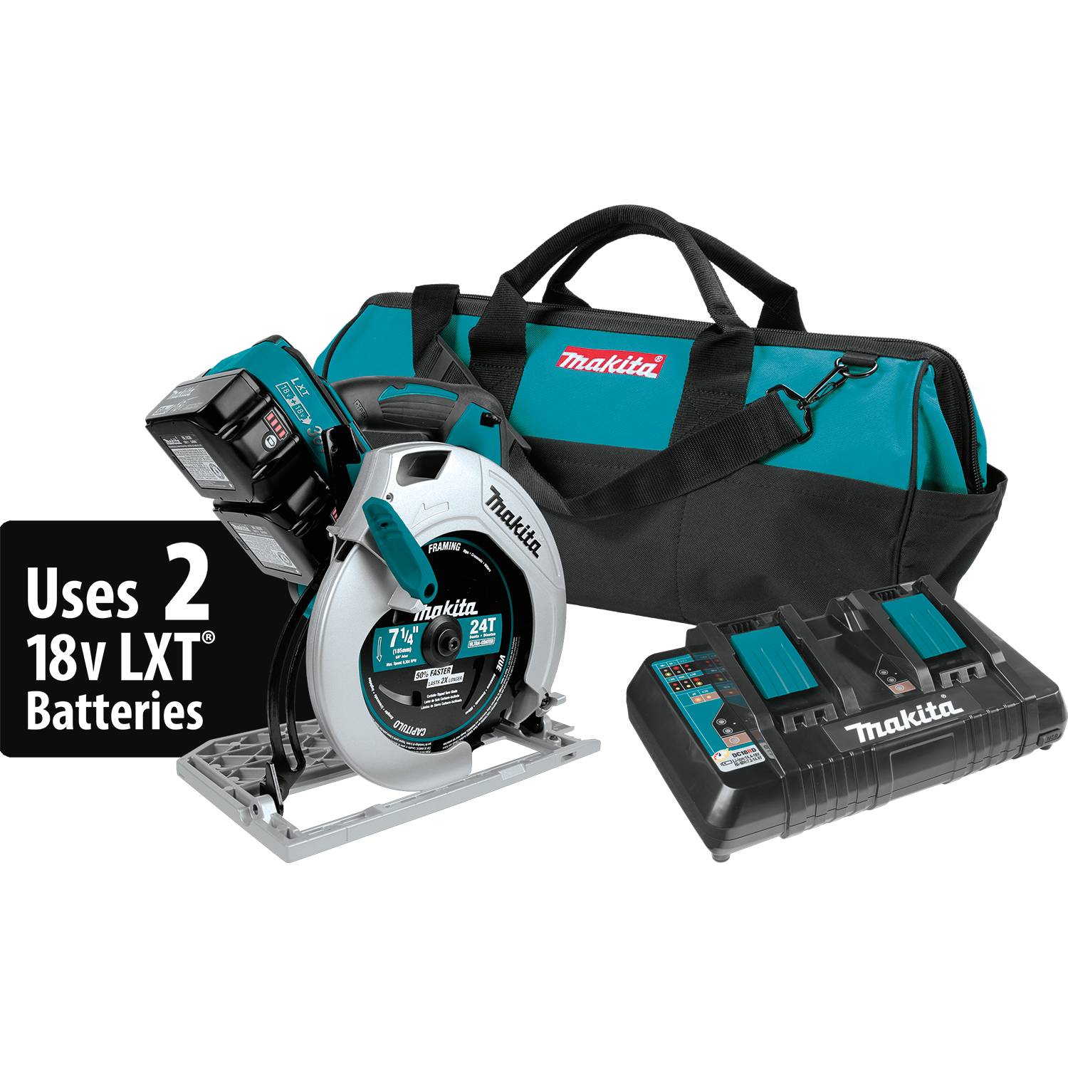MAKITA XSH01PT NEW 18V X2 LXT LiIon (36V) Cordless 71/4 in Circular Saw Kit eBay