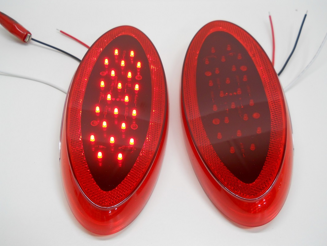 9.5" Oval Red LED RV Camper Trailer Stop Turn Brake Tail Lights