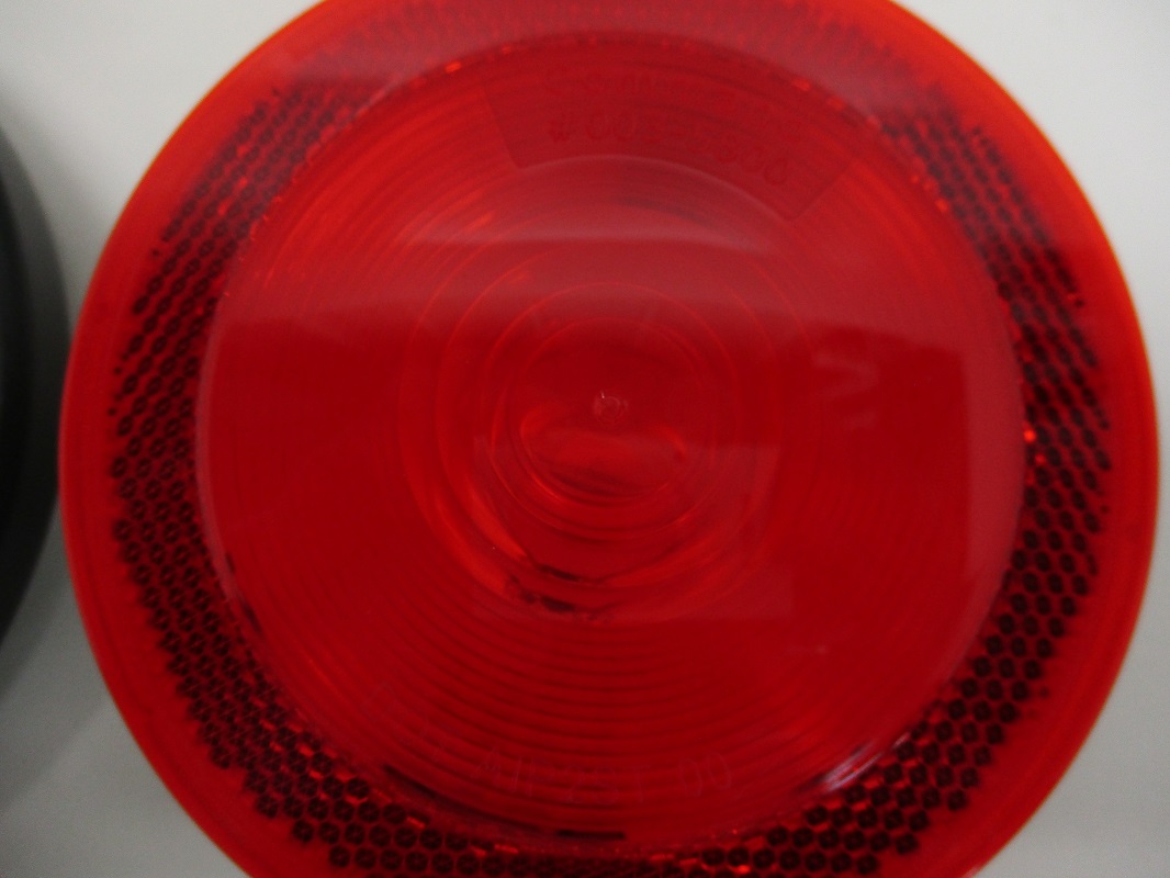 50 Red 4 Inch Round Truck Trailer Reflective Stop Turn Tail Lights Grommets