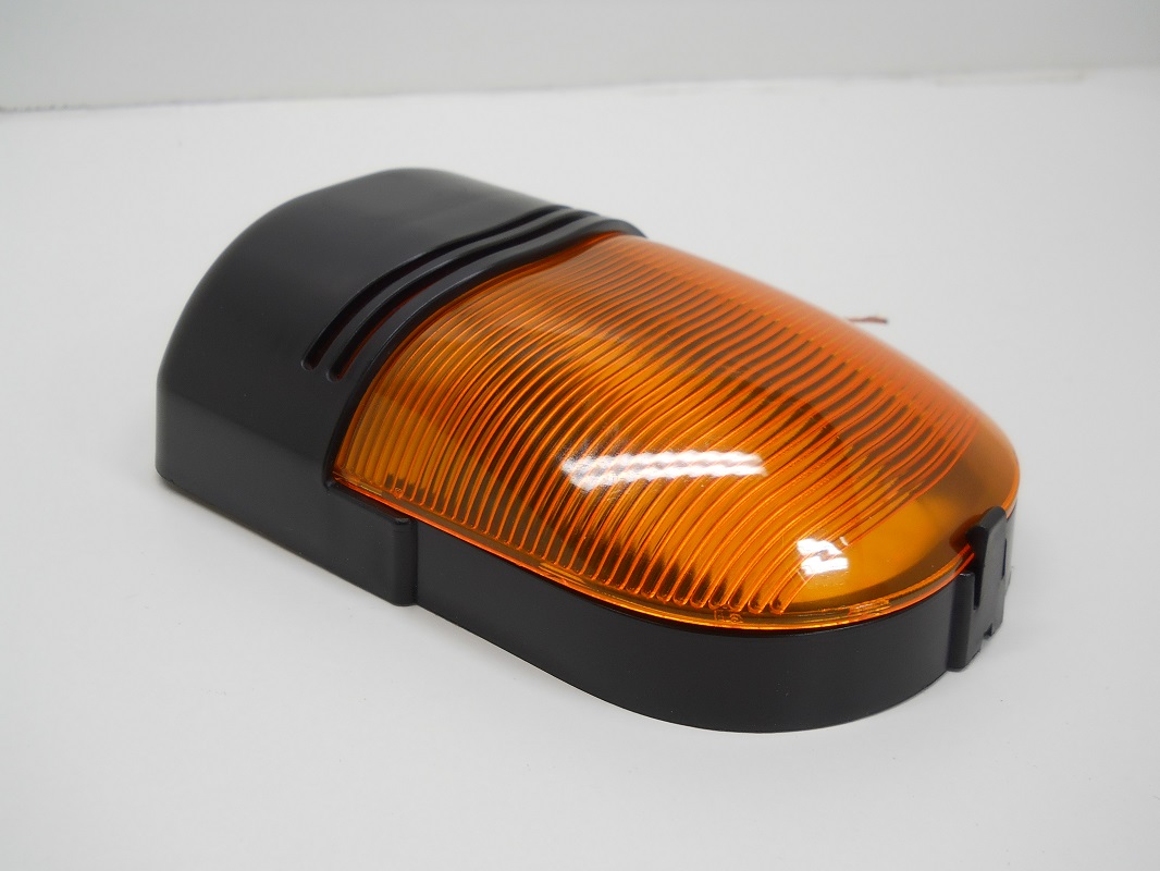 LED 12V Amber RV Camper Trailer Porch Security Scare Light / Black Base