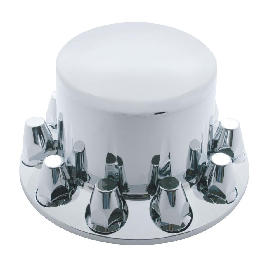 JIUXI ABS Chrome Plastic Front Axle Cover Kits with 33mm Thread-on Nut Covers for Semi Trucks in Pairs (Spiked JIUXI ABS Chrome Plastic Front Axle Cover Kits with 33mm Thread-on Nut Covers for Semi Trucks in Pairs (Spiked
