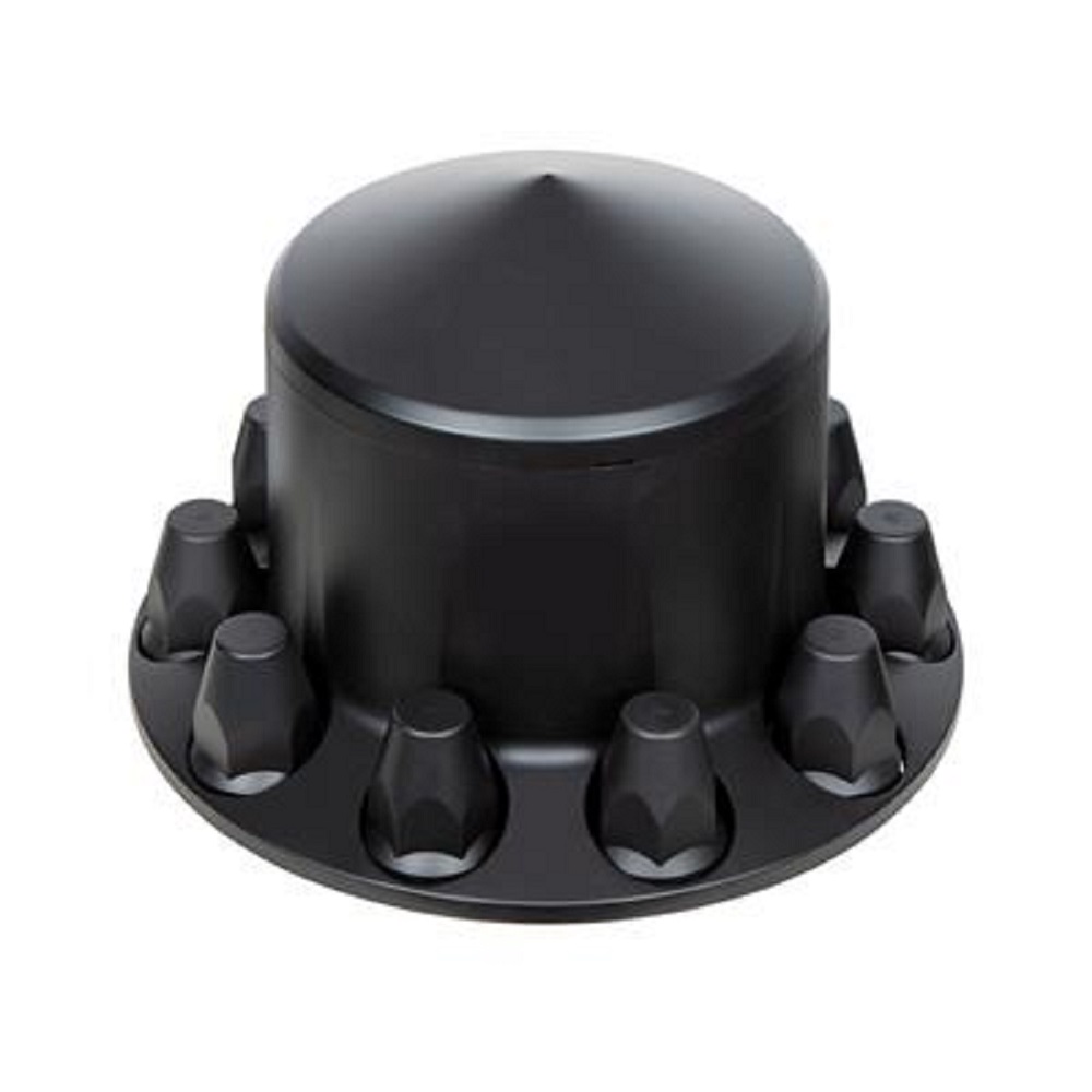 (2) Matte Black Pointed Rear Axle Covers w/ 33mm Threadon Nut Cover