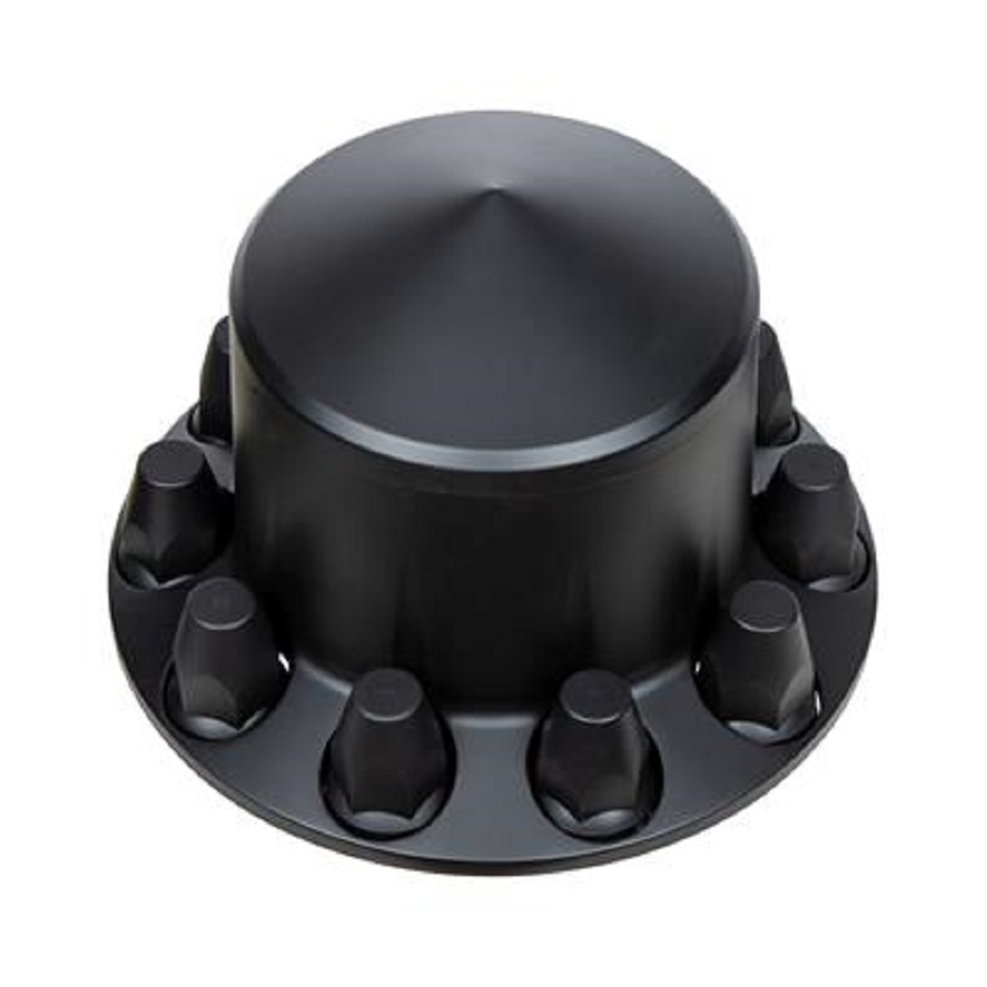 (2) Matte Black Pointed Rear Axle Covers w/ 33mm Threadon Nut Cover