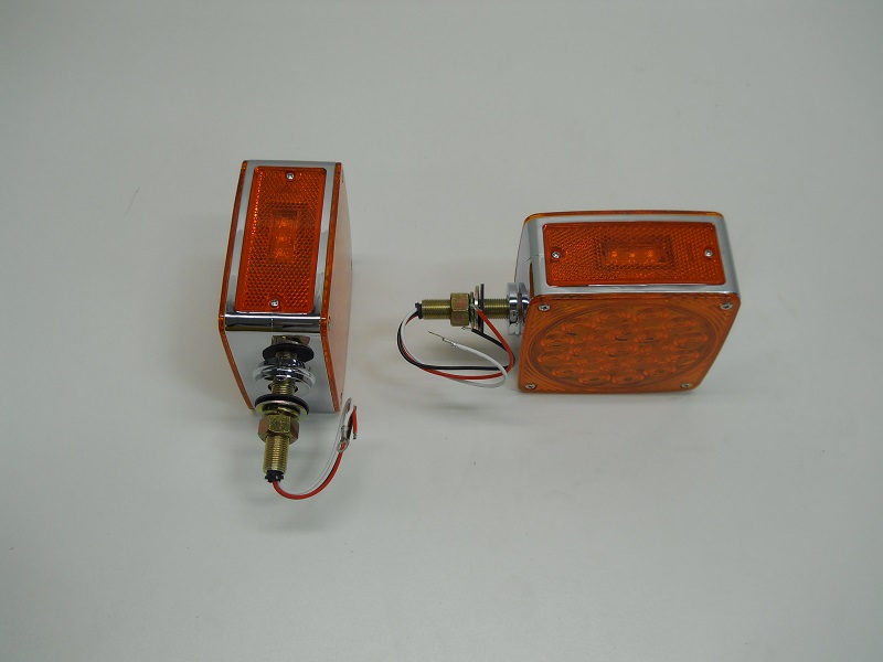 (2) LED Amber Side Marker Turn Signal Semi Truck Fender Lights / Single
