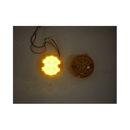 (2) Amber 3" Round 15 LED Surface Mount Park Turn Signal Lights / Amber