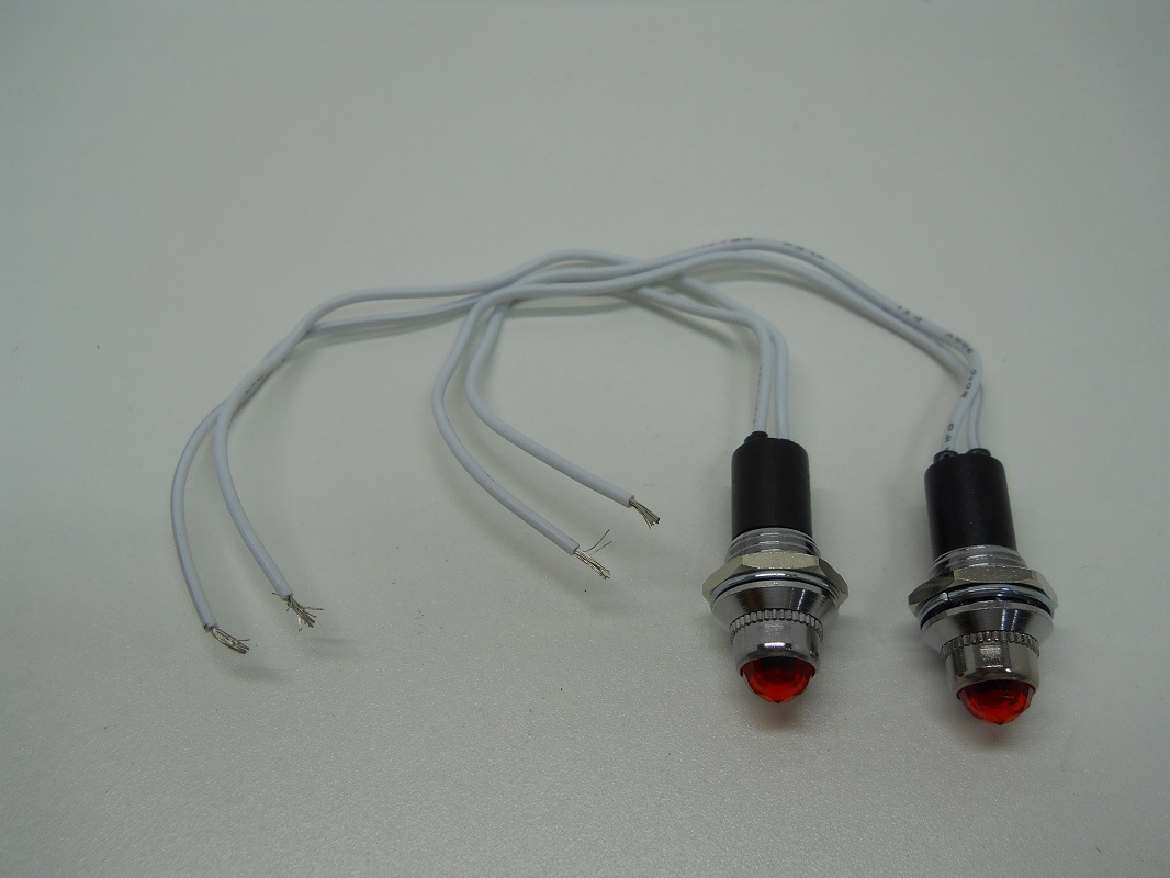 (2) Mini Classic Car Truck Dash Switch Indicator Pilot Lights / Red