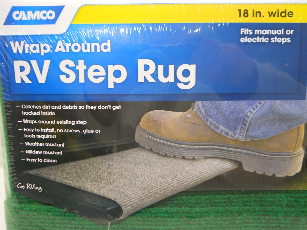 RV Camper Motor Home 5th Wheel Trailer Green Entry Door Step Carpet Rug