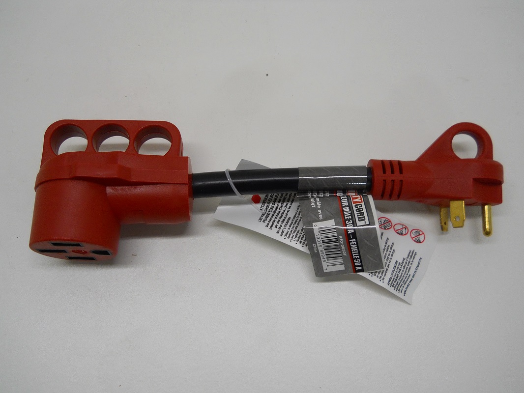 30A Male To 50A Female Pigtail RV Camper Motor Home Dog Bone Adapter
