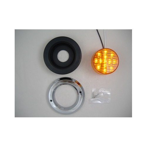 Amber 2.5" Round 13 LED Truck Trailer Marker Clearance Light Kit / Chrome Bezel eBay