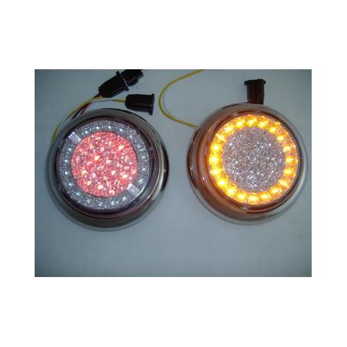 euro red amber led combo multi function round stop turn rv led accent lights