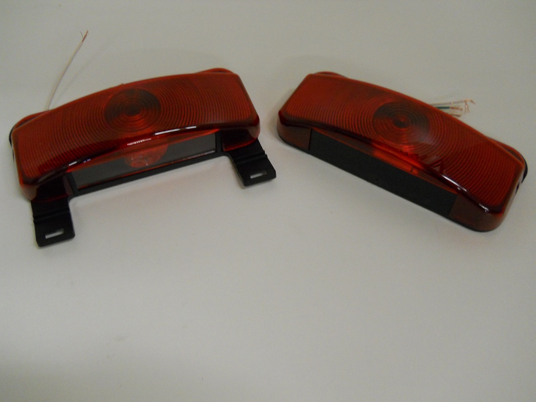 RV Camper Trailer Stop Turn Brake Tail Lights / License Light / Black Base /Pair eBay