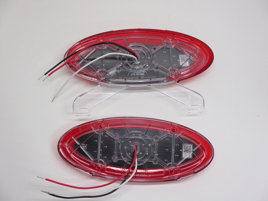 9.5" Oval Red LED RV Trailer Camper Turn Brake Tail Lights License