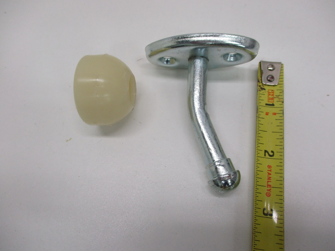 RV Camper Trailer Door Stop / 3" Short Bent Aluminum Doorstop With