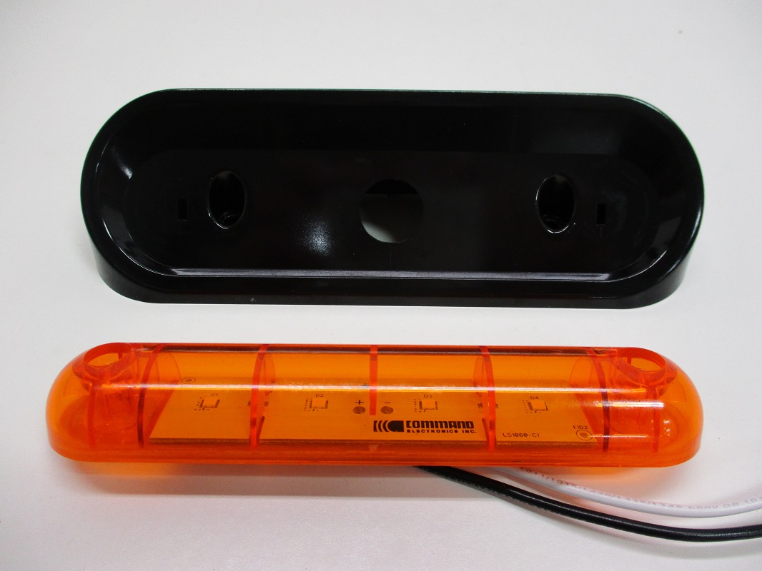 Amber LED 12V RV Camper Trailer Porch Security Light / Angled Black