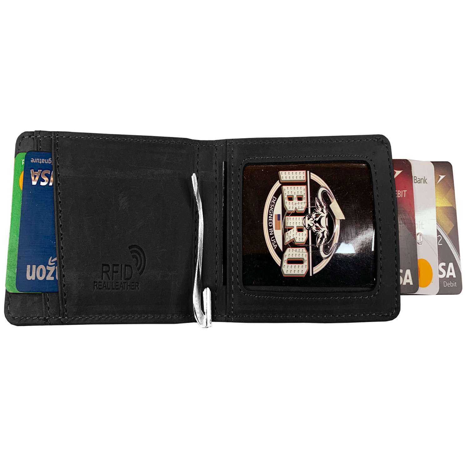 IBRO Herren schmale RFID-blockierende Geldbörse Ausweistasche zusätzliche Kapazität Geldbörse - Bild 30 von 50
