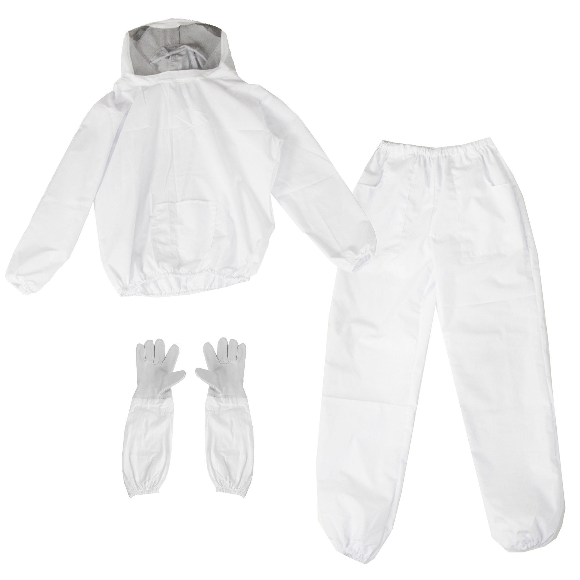 Professional Quality Beekeeping Bee Jacket Leather Gloves Bundle Large
