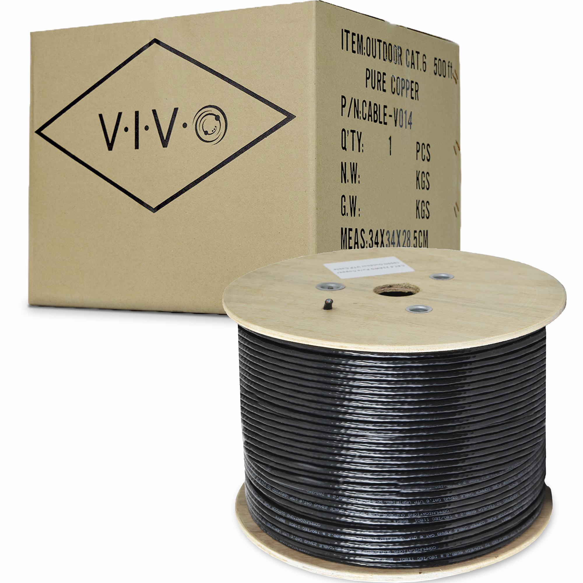 VIVO 500ft Cat6 Pure Copper LAN Cable Wire Waterproof Outdoor Burial eBay