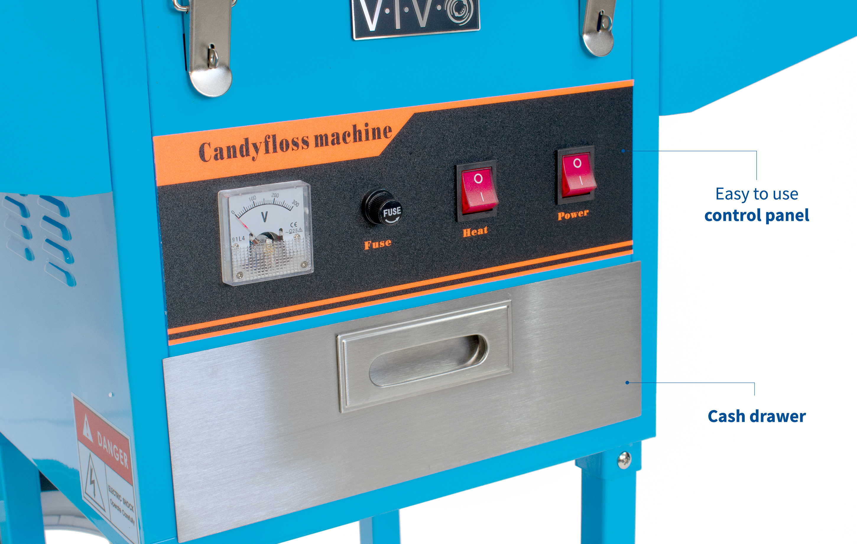 VIVO Blue Electric Commercial Cotton Candy Machine Stand Floss Maker